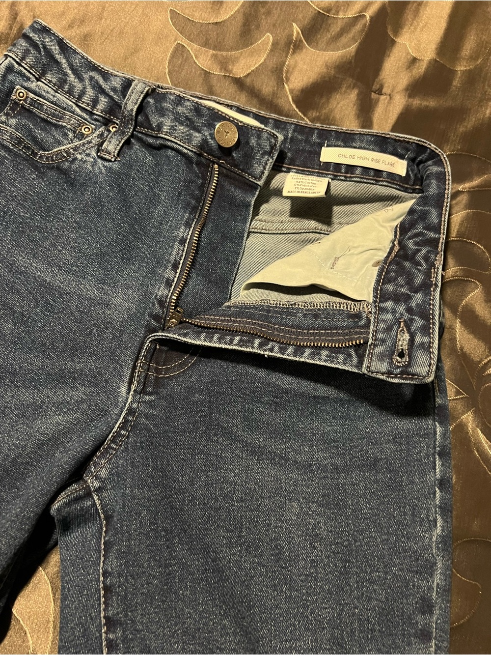 American Tall Chloe High Rise Flare Faded Dark Indigo Denim Jeans Women’s 27 - Picture 10 of 14